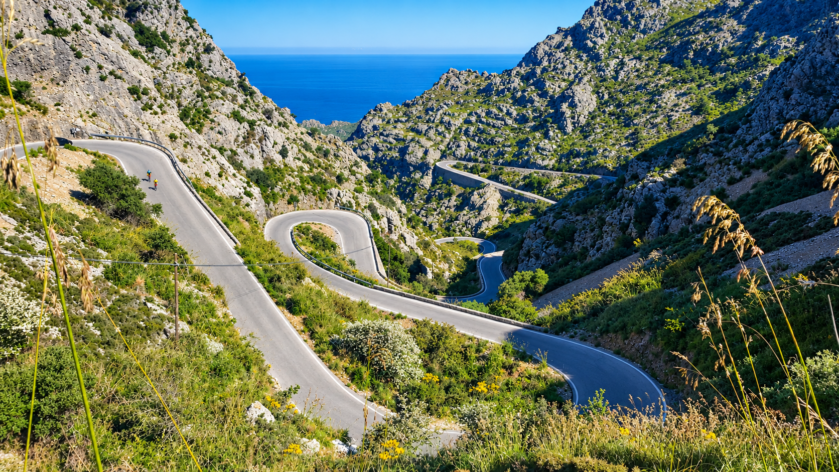 Winding coastal road at Sa Calobra, Mallorca