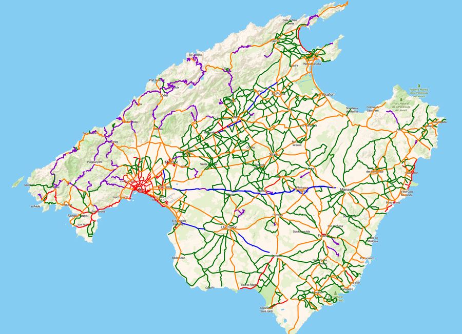 Preview of the Mallorca cycling map